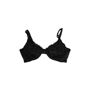 Victoria’s Secret Black Lace Unlined Demi Bra 38D Sexy Sheer Underwire Lingerie